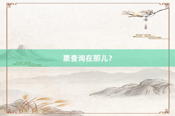 票查询在那儿？